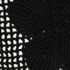 Women Réalisation Par Crochet Flower Top - Black