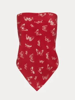 Women Réalisation Par Handkerchief - Red Butterfly