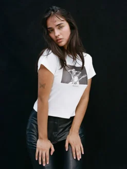Women Réalisation Par Owl Eyes Baby Tee - White