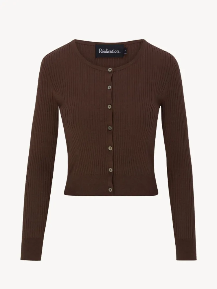 Women Réalisation Par The Winona Cardigan - Chocolate