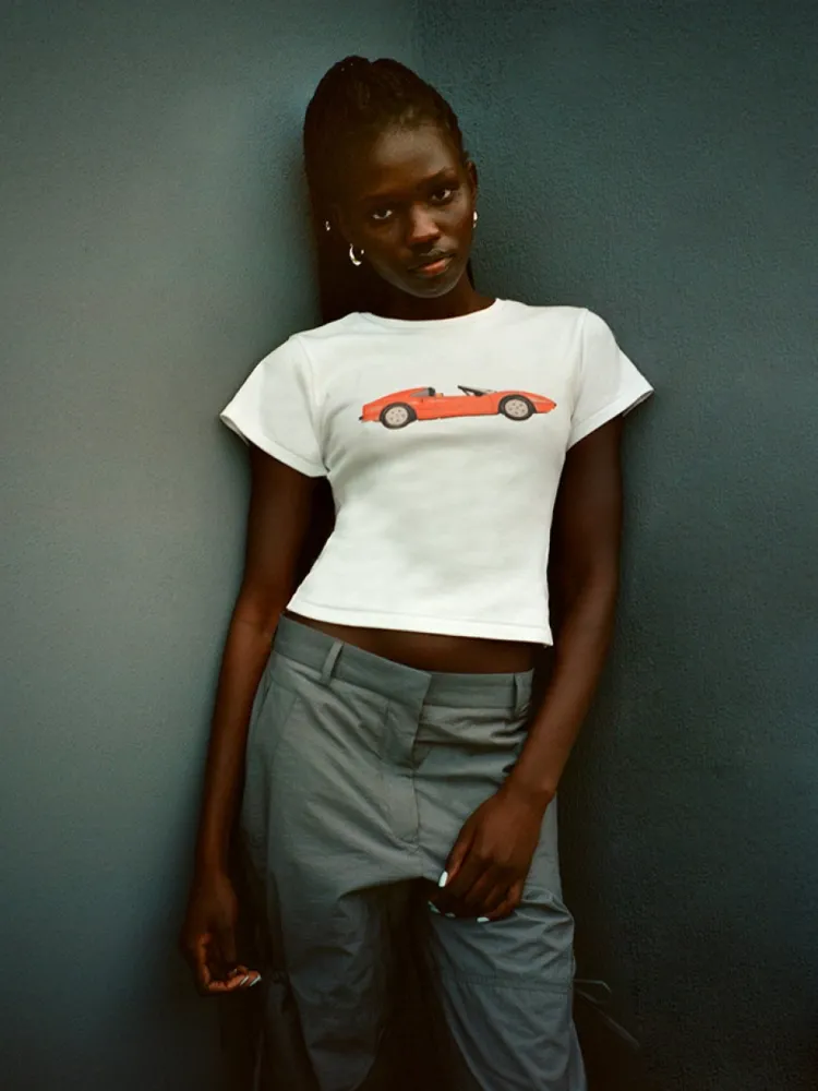 Women Réalisation Par Topless! Baby Tee - White