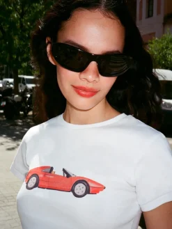 Women Réalisation Par Topless! Baby Tee - White