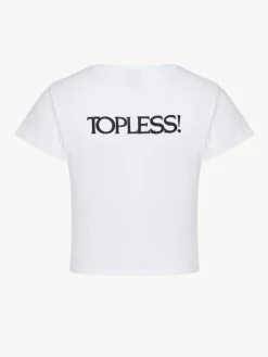 Women Réalisation Par Topless! Baby Tee - White