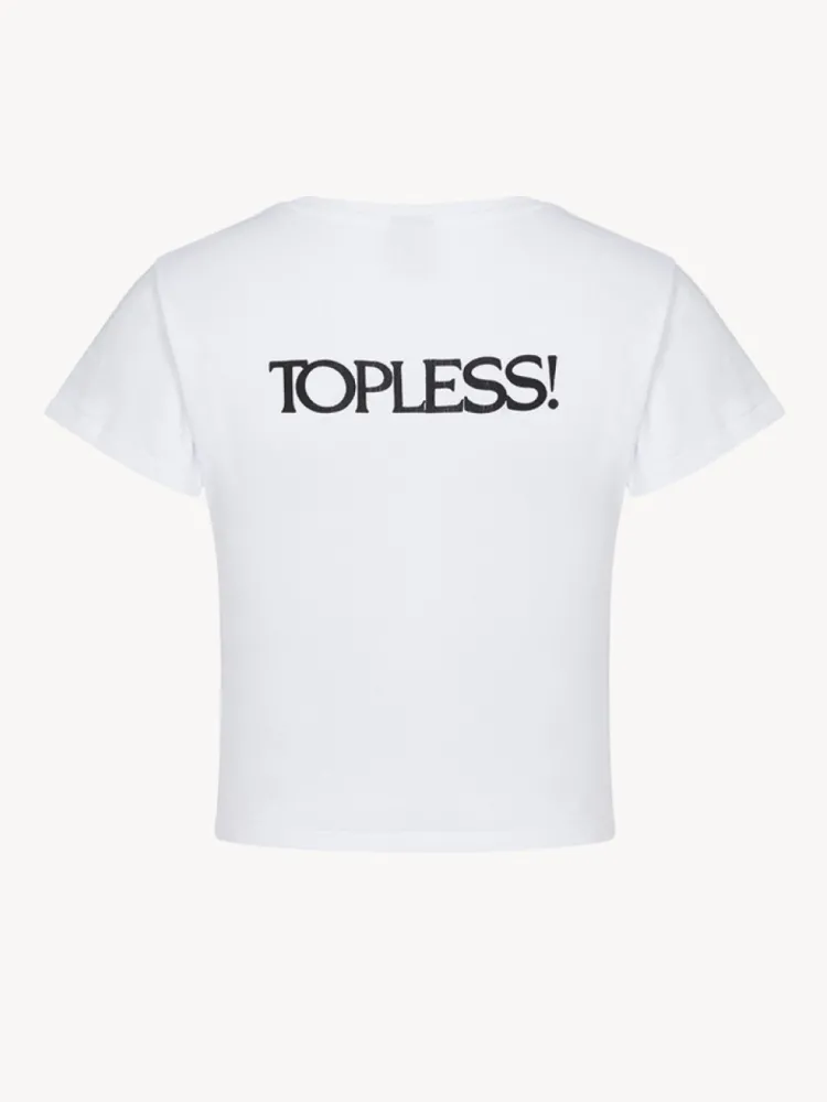 Women Réalisation Par Topless! Baby Tee - White